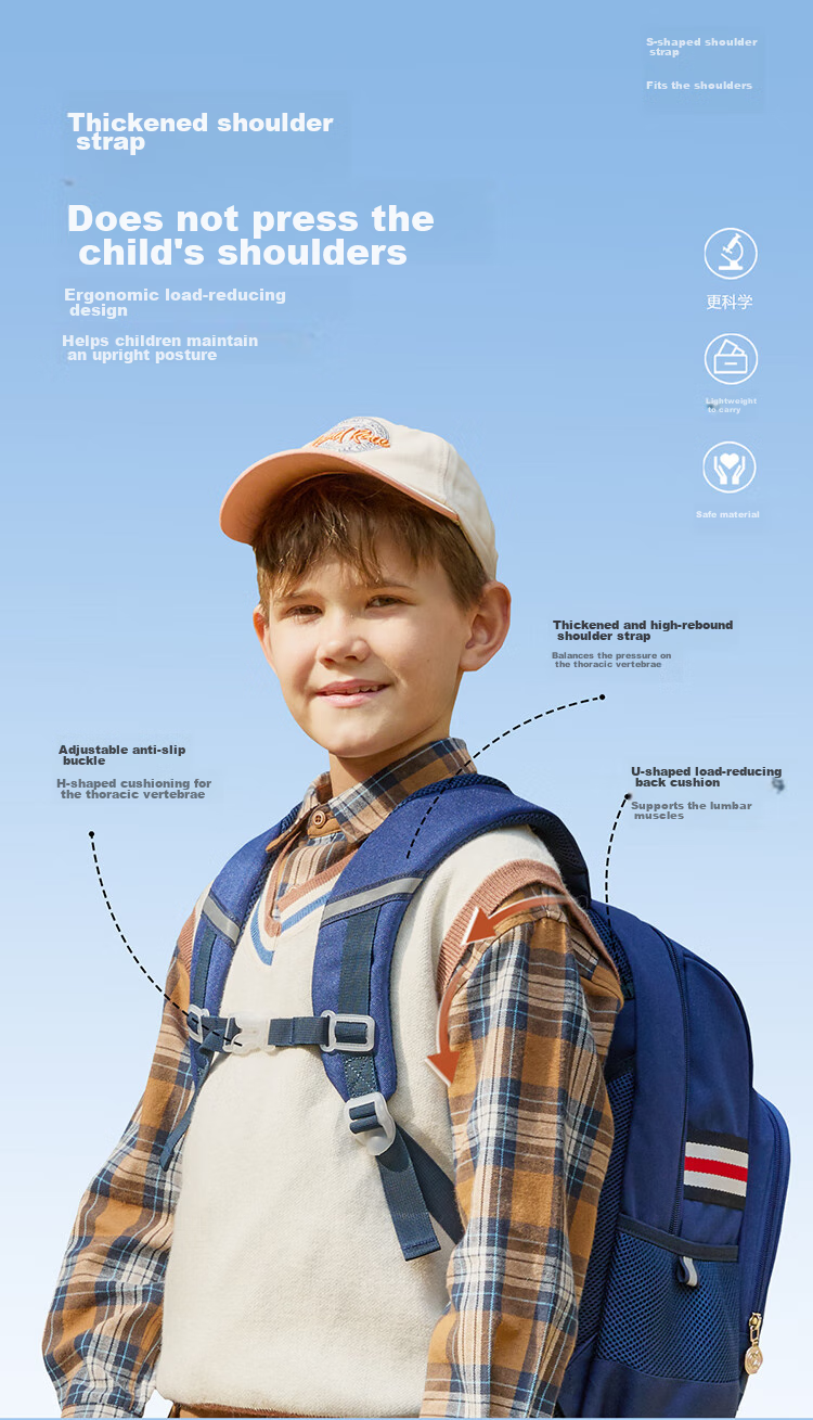 KVG Schoolbag for Primary School Students, Children's Backpack with Spine Protection And Load Reduction, for Grades 1-3, Girls And Boys, Double Shoulder Bag 3