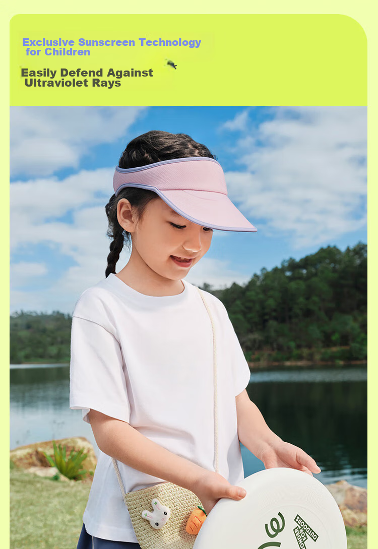 Beneunder Children's Sun Protection Hat, Sun Visor Cap for Boys And Girls, Open-Top Sports Baseball Cap DS56824, Raspberry Red 14