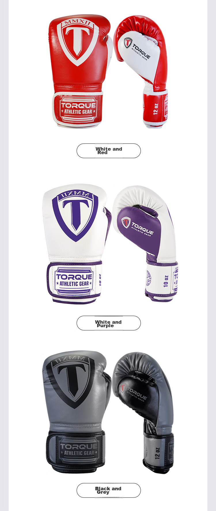 TORQUE Octagonal Cage Same Model, Competitor Boxing Gloves, Muay Thai Gloves, Adult White Gold, 12oz 8