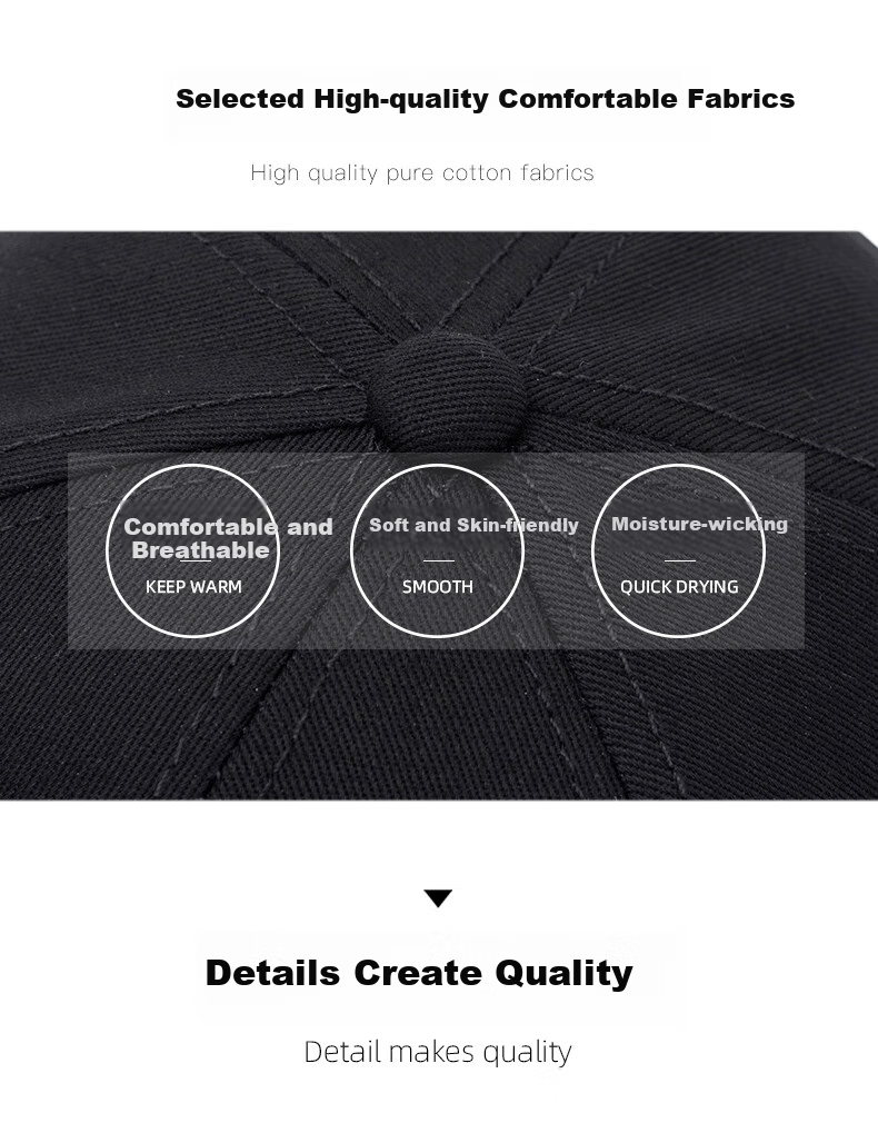 KENMO Street Baseball Cap with Smiley Face Woven Label, Sun Protection Soft Top Hat for Men And Women Gift, Black, One Size Fits All 18