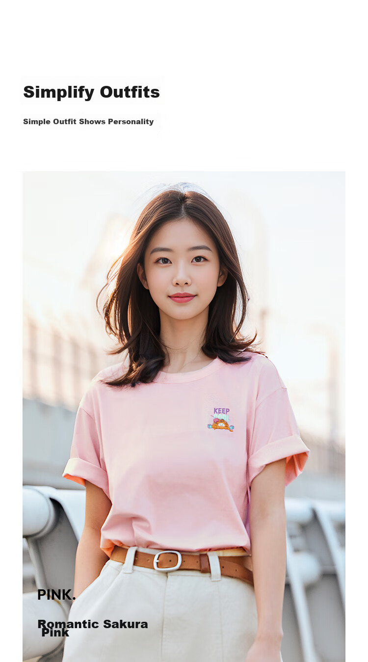 Semir [Colorful Cool-Touch T-Shirt] Women's Short-Sleeve Mid-Length Loose Comfortable Embroidered Top 109324100007 8