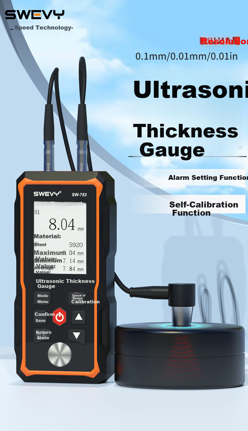 Suwei Ultrasonic Thickness Gauge High Precision Steel Plate Metal Thickness Meter Wall Thickness Measurement SW756 1