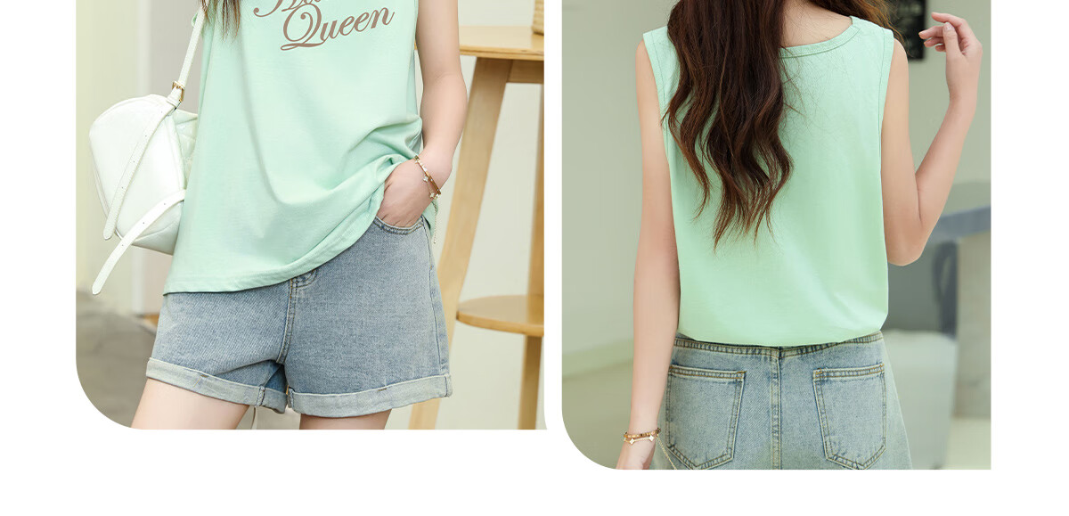 Halo Queen Women's American Style Sleeveless Tank Top Summer Casual Sports T-Shirt H142D3002 6