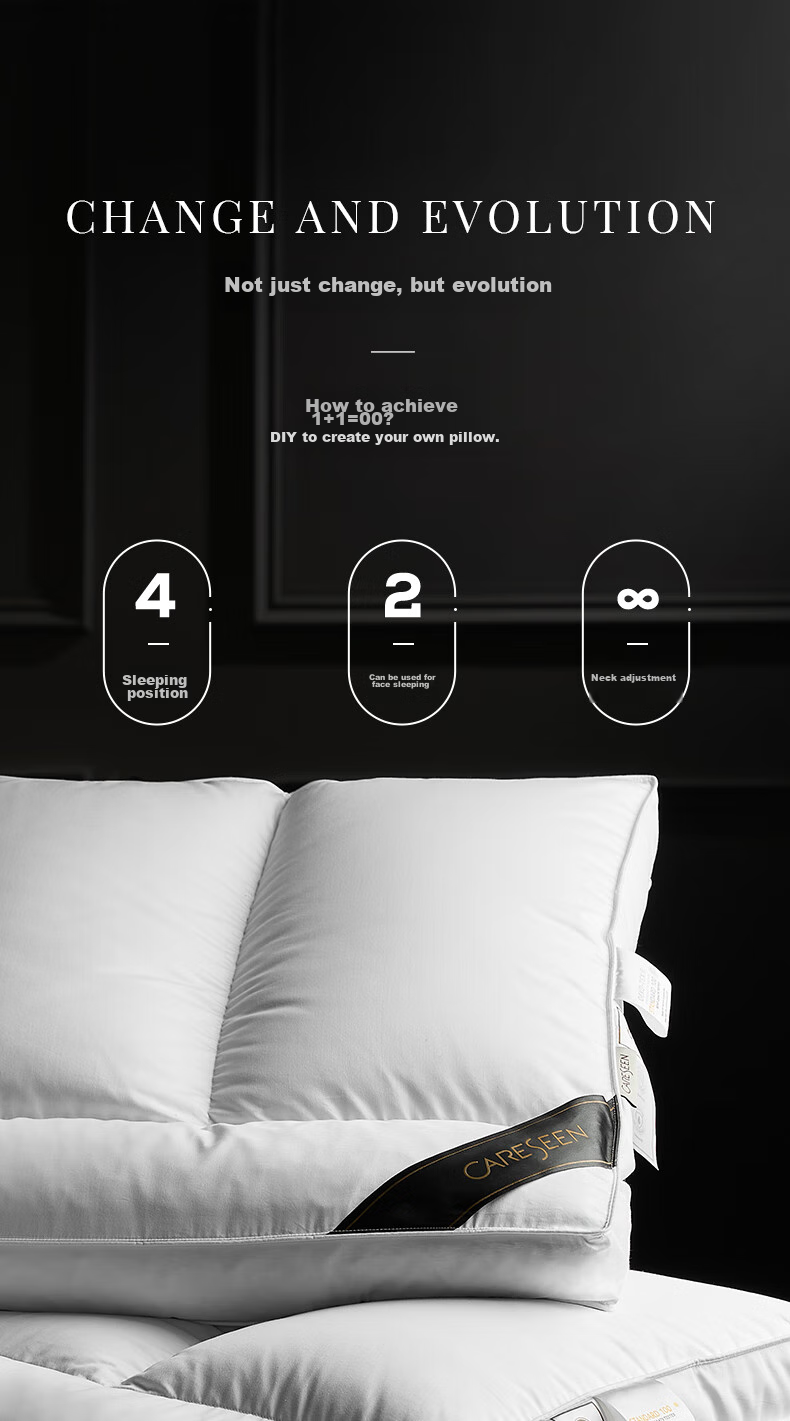 Canasin Five-Star Hotel down Pillow, 95% White Goose Down Functional Zoned Pillow Core, Medium Size, 72*46cm 4