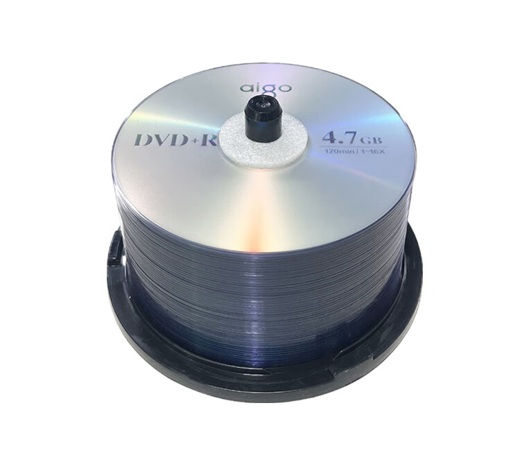 Aigo DVD+R Discs, 16x Speed, 4.7GB Capacity, Blank Discs, Printable, 50 Pieces in A Barrel, Video Data Backup, Stable Recording 7