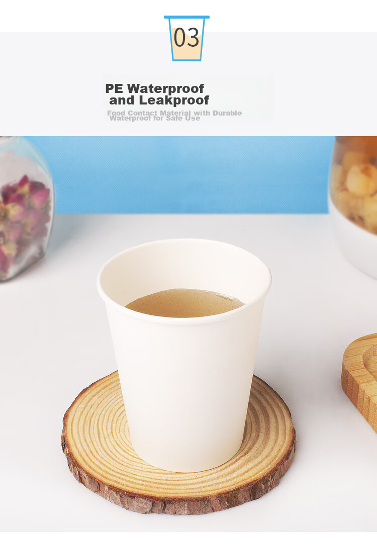 YOUAO Disposable Paper Cups, 1000 Pieces, 200ml Thick Eco-Friendly Cups in Box (10 Packs), Commercial Office Wholesale 5