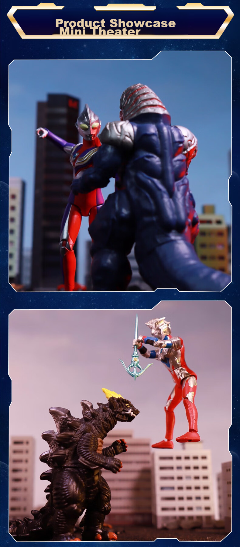 LDCX Dijasailo Blaze Ultraman Action Figure Set Gift Box Toy for Boys Children's Birthday New Year Christmas Gift 9