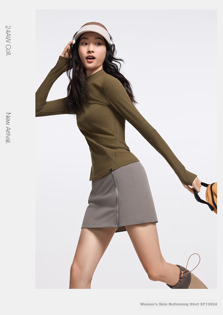 Beneunder Semi-Turtleneck Base Layer Top for Women, Slim Fit, Autumn Inner Wear, Long Sleeve, Stretchy, Soft Skin, SF026 19