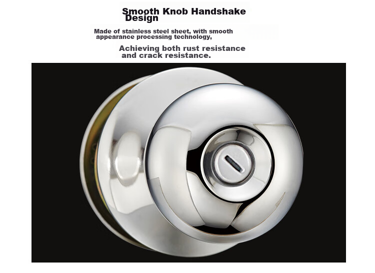 Fly.Globe Spherical Lock, Indoor Bedroom Door Lock, 304 Stainless Steel Ball Lock, with Double Latch 11