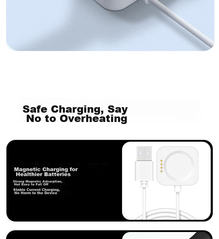 ESCASE Compatible with OPPO Watch Charger, Universal X3/X2/4/4pro/3/3pro/2/1/SE Charging Cable, Magnetic Wireless Fast Charging Dock 11