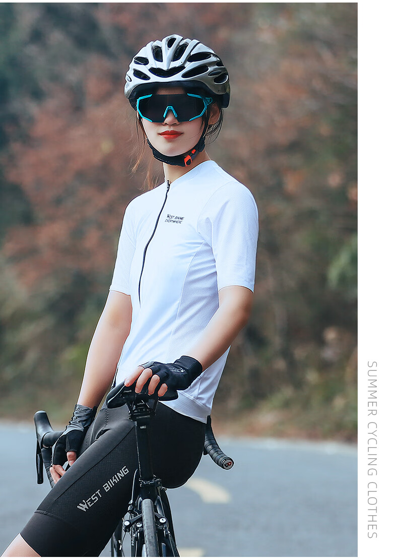 WestBiking Summer Cycling Jersey Short Sleeve Top, Black, M 6