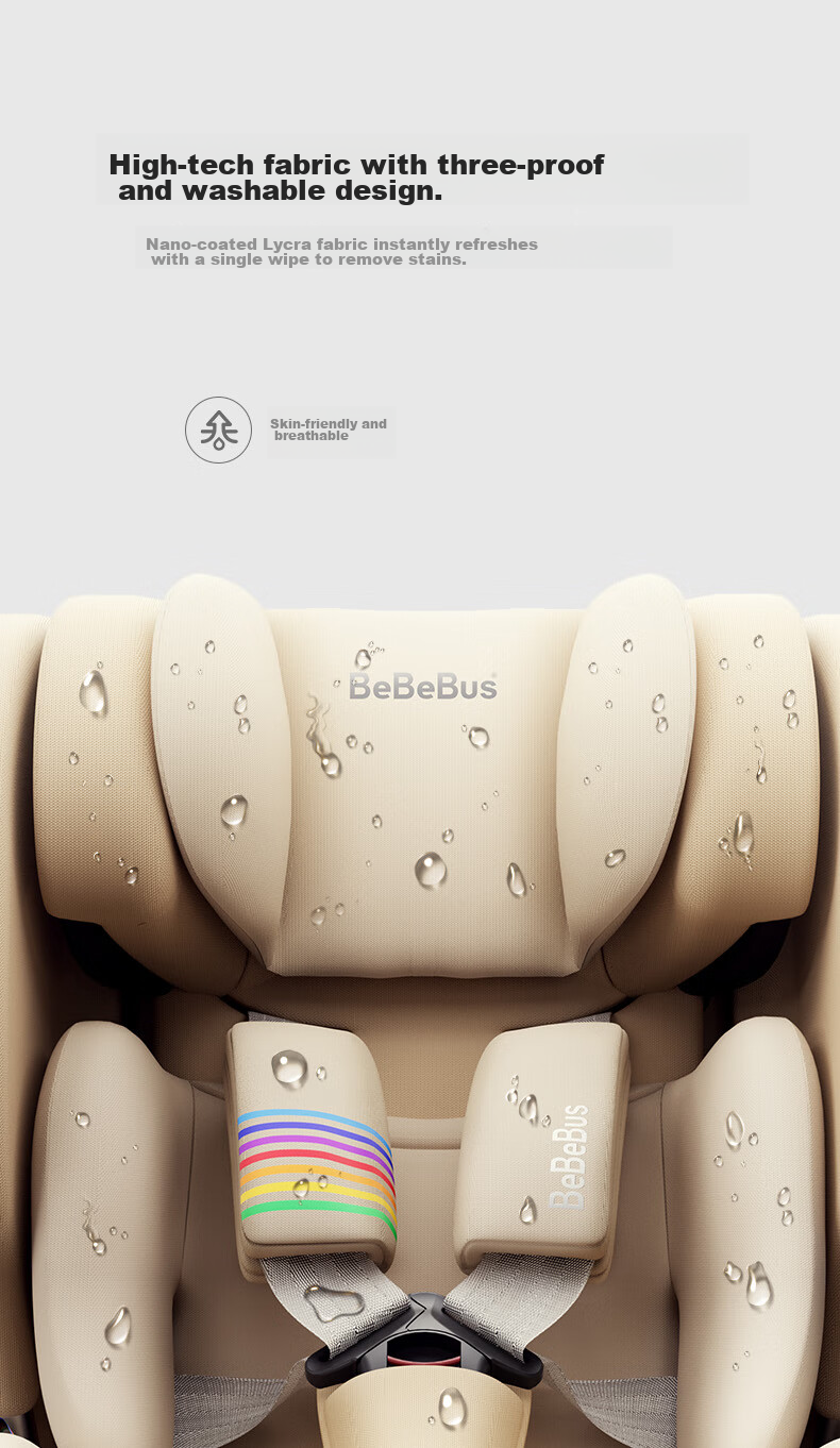 Bebebus New National Standard Navigator Children's Safety Seat 0-8 Years Car Baby Chair i-Size Voice Ventilation Champagne Gold 18