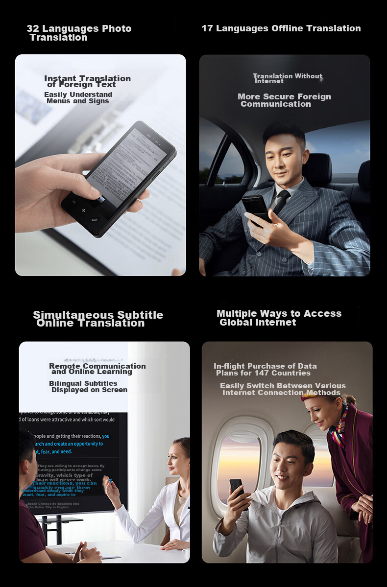 IFLYTEK Dual-Screen Translation Device, Multi-Language Offline Translator, Real-Time Translation Pen for Subtitles And Oral Communication While Traveling Abroad 4