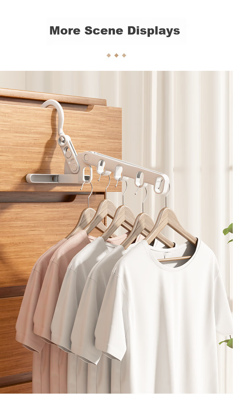 JAJALIN Foldable Travel Hanger, Mini Wall-Mounted Clothes Rack, Suitable for Window Guards, Behind Doors, And Windowsills, Random Color 5