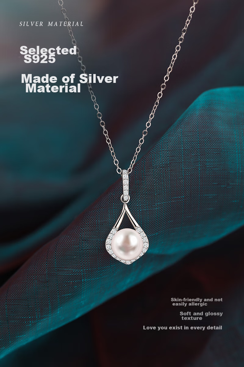 MANHE S925 Silver Freshwater Pearl Necklace for Women, 2026 New Light Luxury High-End Birthday Gift for Mom Or Girlfriend 15