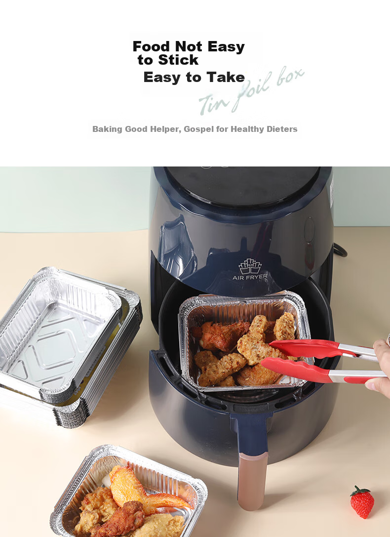 Faxilon Air Fryer And Oven-Specific Aluminum Foil Trays, 21cm*50 Pieces, High-Temperature Resistant for Home And Outdoor Barbecue Use 9