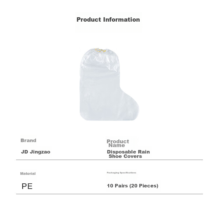 JD Original Disposable Rain Shoe Covers, Thick Waterproof Overshoes for Men And Women, Universal Size Long Plastic Shoe Covers, Pack of 20 15