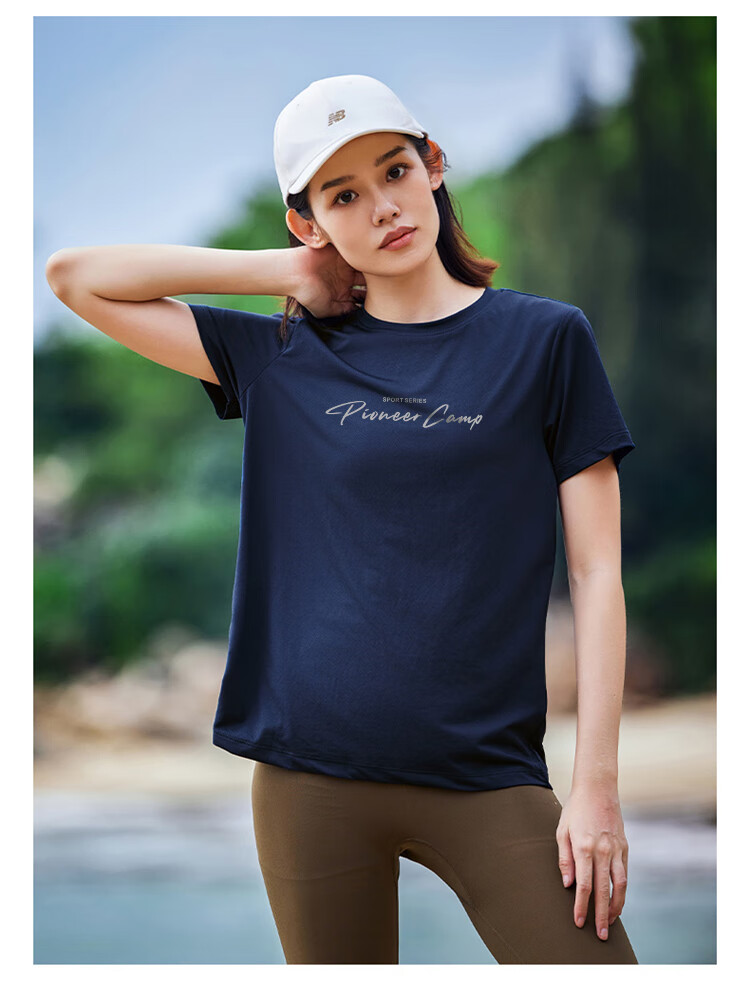 Pioneer Camp Quick-Dry Women's Round Neck T-Shirt, Lightweight Summer Undershirt, Breathable Outdoor Hiking Sports Top, White, M 12
