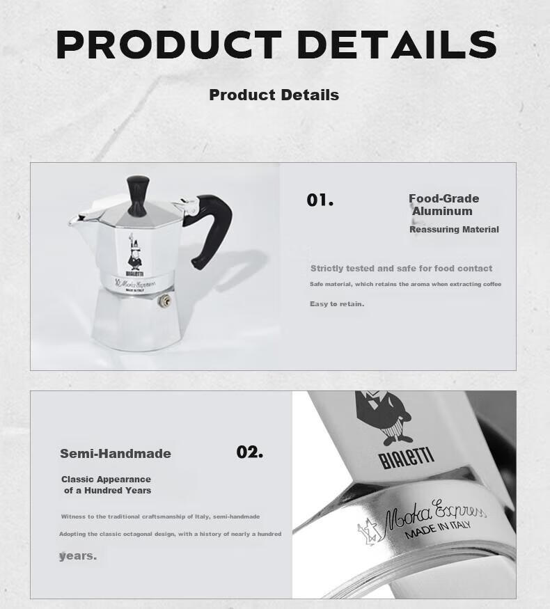 Bialetti Classic Single-Valve 3-Cup Moka Pot, Coffee Maker for Outdoor Camping, Pour-Over Portable Coffee Machine 9
