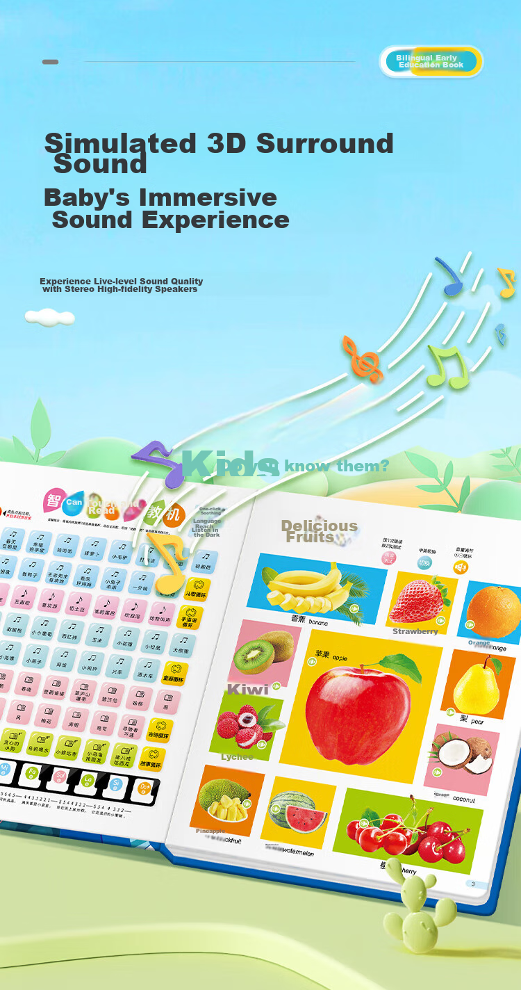 Guangduola Talking Early Education Audio Book for 0-6 Year Old Babies, Sound-Producing Point-Reading Machine, Enlightenment Infant And Children's Toy, Birthday Gift 14