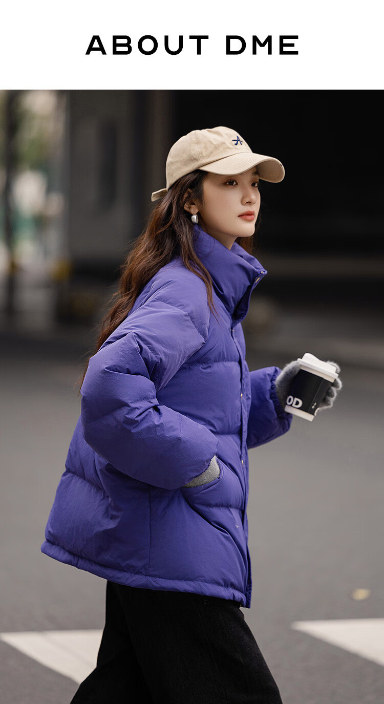 Dme [Light Warm Winter] Vintage Stand Collar 90% Duck Down Jacket for Petite Women, Warm Coat for Winter 1