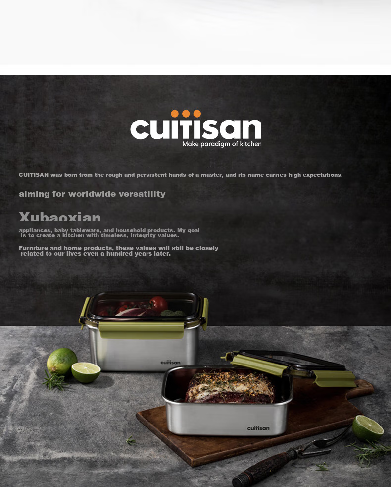 Cuitisan Korean Imported Food-Grade 316 Stainless Steel Lunch Box, Microwave-Safe, Antibacterial Food Storage Container, 530ml 24