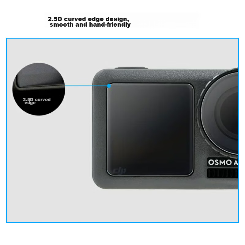 Qiye Tempered Glass Screen Protector Film AR Protective Film Suitable for DJI Action 4 Action Camera Accessories Lens Cover Protective Case for ACTION 3 Screen Film Lingmou Osmo 7