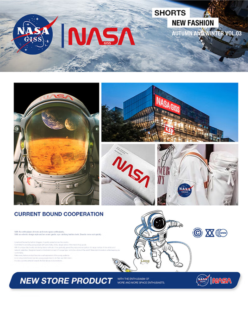 NASA GISS Sweatshirt, Men's Spring And Autumn Casual Long-Sleeve T-Shirt, Youth Base Layer Top, Black, XL 1