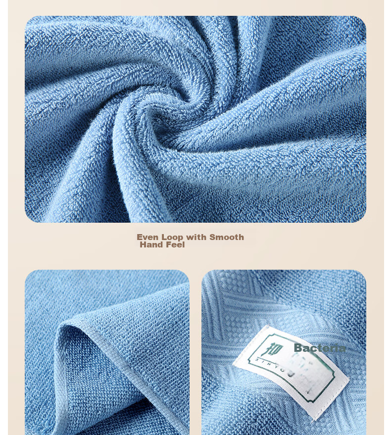 Grace Pure Cotton Towels, 7A Antibacterial Xinjiang Cotton, 2 Pack, Face Washing, Home Use, Soft, Bathing, Couple's Face Towels, Absorbent And Quick-Drying 18