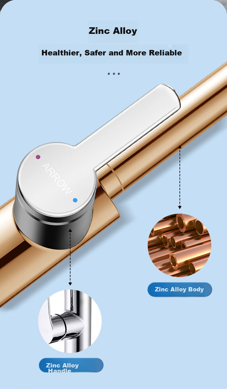 ARROW Kitchen Faucet, 304 Stainless Steel Single Cold Anti-Splash Clean Water Rotatable Sink Tap for Vegetable Washing Basin And Balcony 6