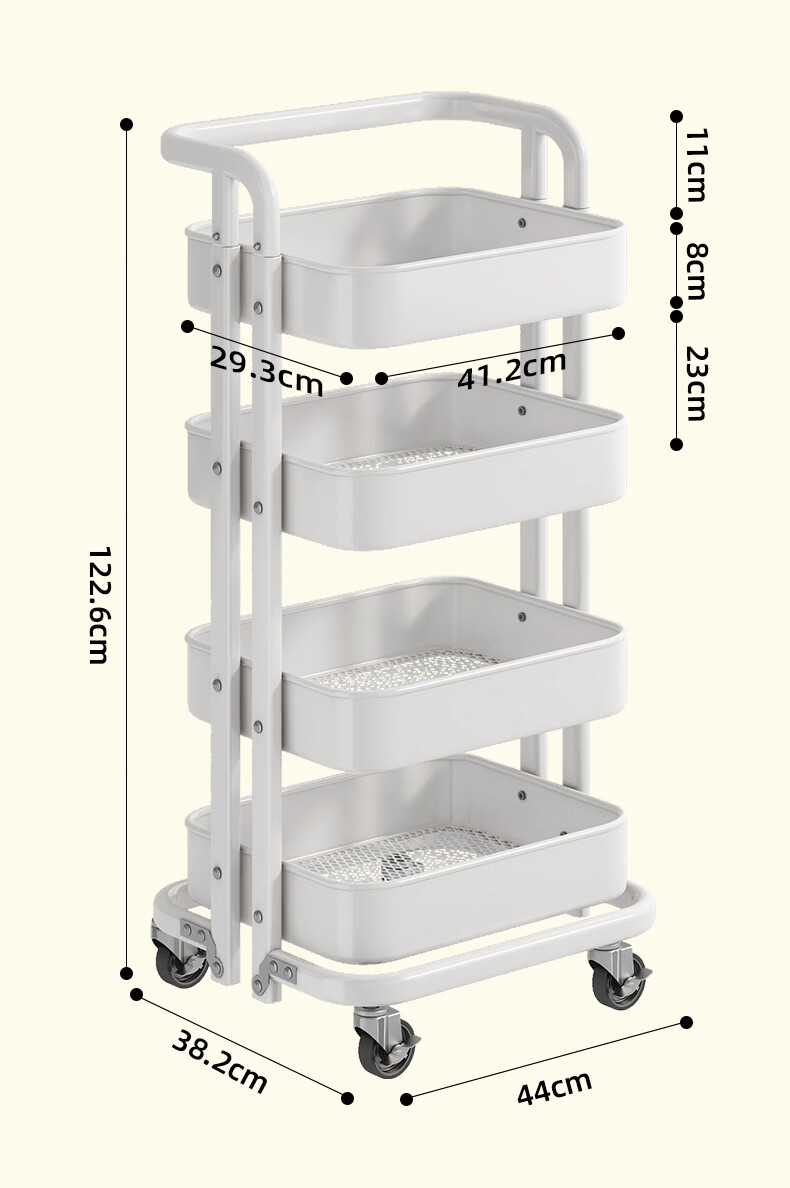 YOUQIN Bookbag Storage Rack, Mobile Cart for Books, Under-Desk Storage Shelf with Wheels, Floor-Standing Side Table Organizer for Bags 8
