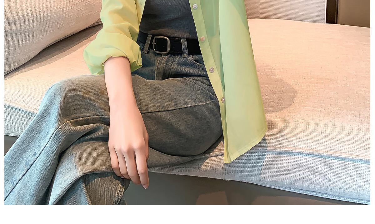 Halo Queen Long Sleeve Shirt Women Spring Autumn Mint Mambo Loose Premium Thin Jacket H13QC2955 21