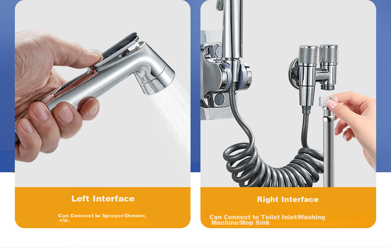 KEGOO Toilet Spray Gun Companion Angle Valve One-In Two-Out Set, Bathroom Pressure-Increasing Flush Spray Head Water Distributor Tee K5057 5