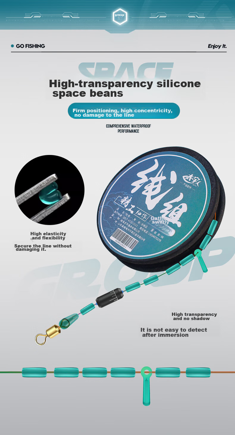 Taiyu Pre-Tied Fishing Line Set with Main Line, Leader Line, And Figure-Eight Rings for Pole Fishing 7