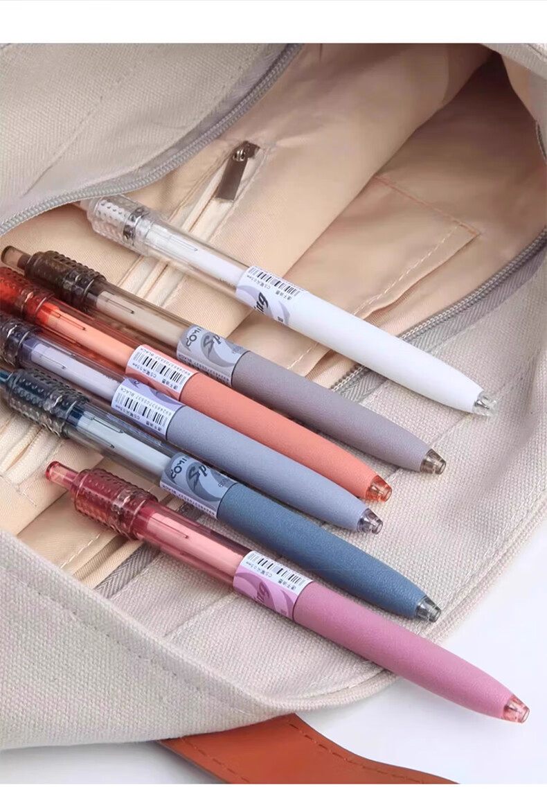 Dongmi Gel Pen, Rotating Pen with Reduced Pressure, 0.5mm CS Tip, Stylish Black, for Students' Exams And Research, "Good Luck" Dongmi 860, 2-Pack, Smog Blue 17