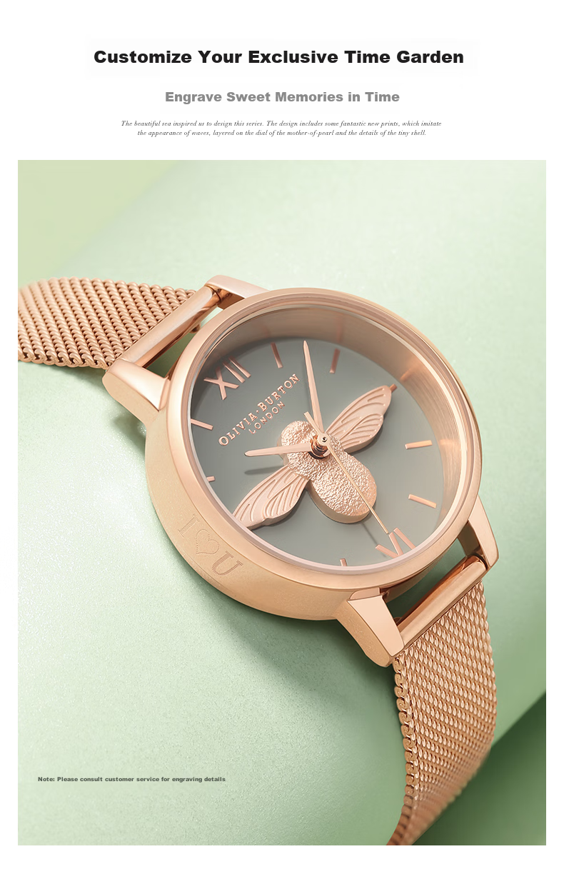 OLIVIA BURTON Women's Watch, Ob Self-Operated Little Bee, European And American Fashion, Birthday And Mid-Autumn Festival Gift for Girlfriend, OB16EX116 2