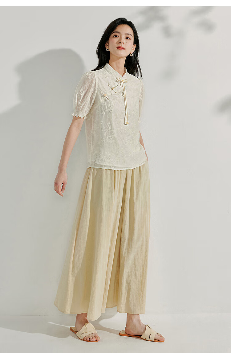 INMAN [Showroom Style] Lyocell Wide-Leg Pants, Summer 2026 Women's Casual Versatile Trousers, Apricot Color, Size M 8