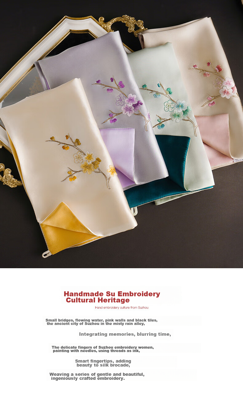 Hangsifu Suzhou Silk Scarf, Mulberry Silk Scarf, Neck Protection Small Square Scarf, Practical Birthday Gift for Mom, Mid-Autumn Festival Present 1