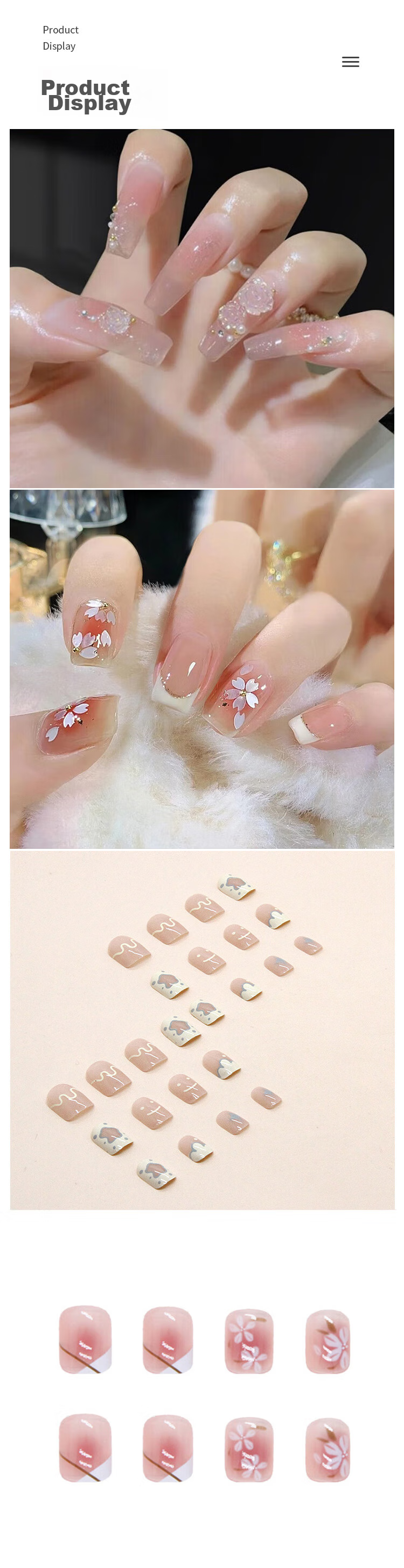 UPLUS Wearable Nail Stickers, 24 Pieces (Pink Transparent Camellia), Jelly Gel Fake Nails, Women's Gift 8