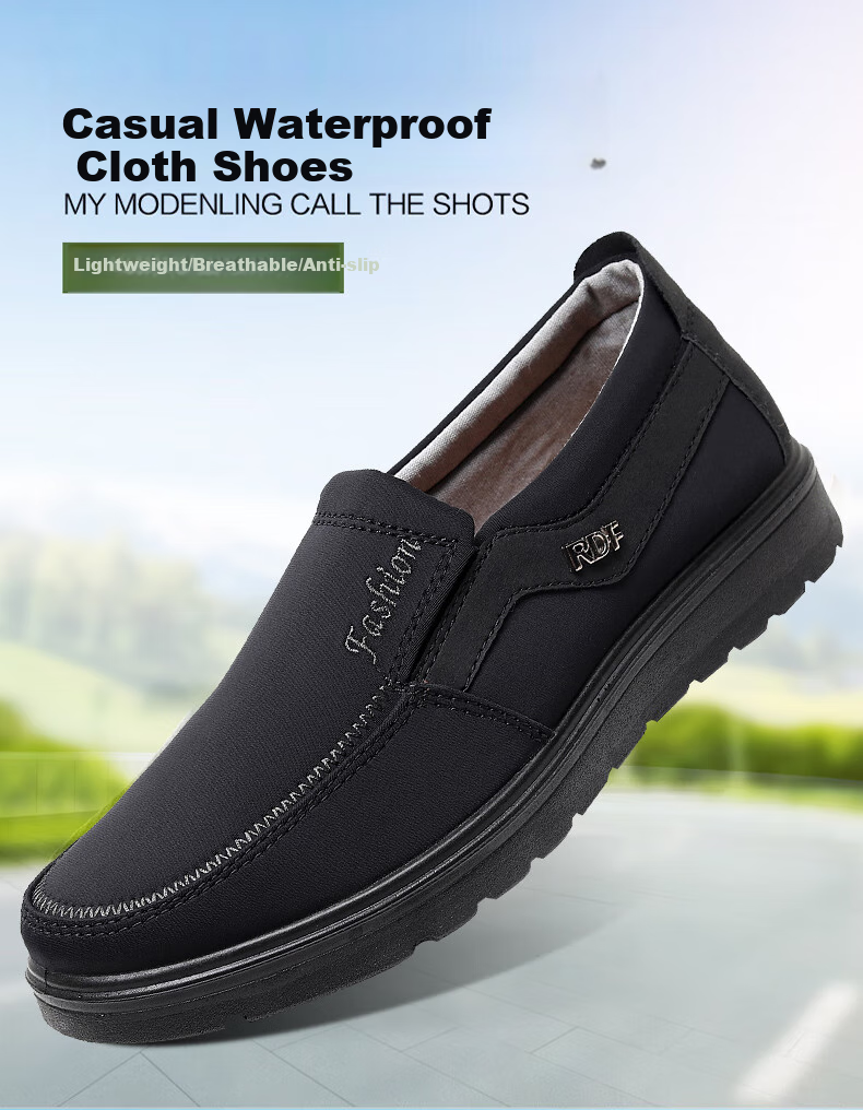 Ankang Old Beijing Cloth Shoes for Men, Breathable Waterproof Dad Shoes, Soft-Soled AK33623 for Middle-Aged And Elderly, Coffee Color, Size 47 1