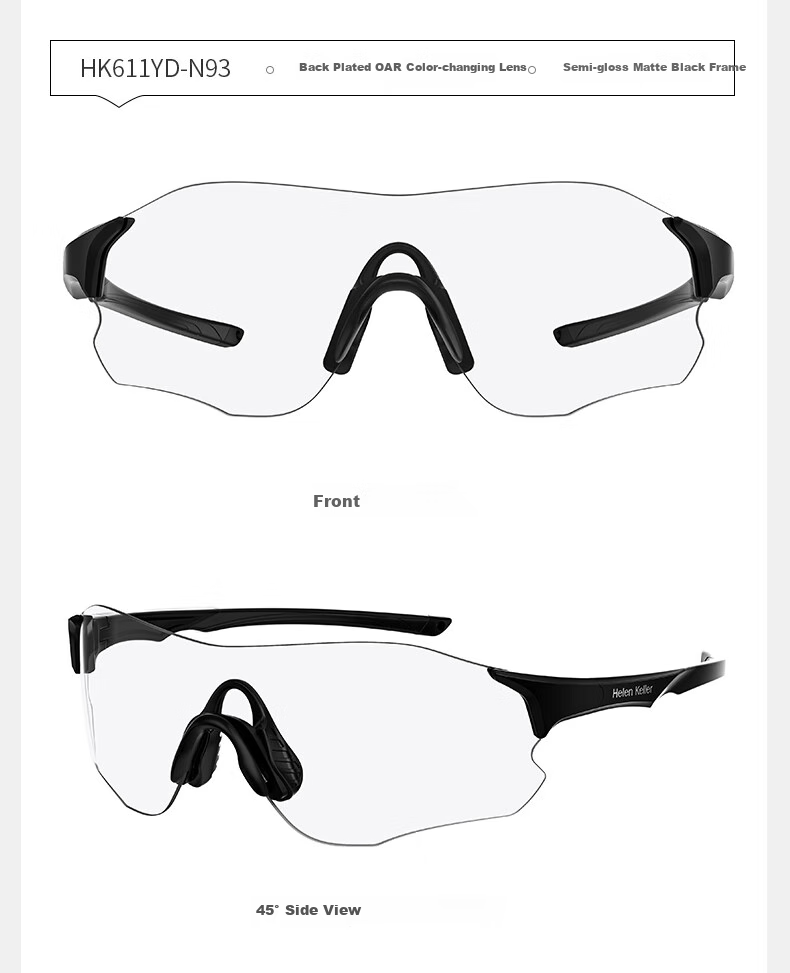 HELEN KELLER Sunglasses for Men And Women, Sports UV Protection Cycling Running Sunglasses HK611YDN90 12