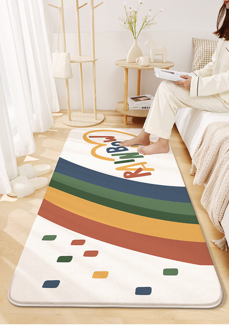 Dajiang Bedroom Bedside Rug, Master Bedroom High-End Feel End-Of Rug, Long Strip Bed Carpet, 80x160cm 12