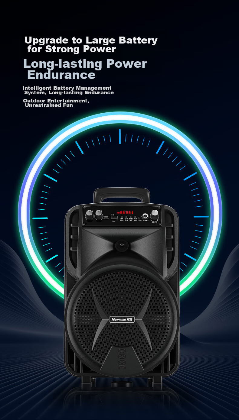 Newmine N557 Square Dance Speaker Outdoor High Power Portable Trolley Loud KTV HiFi High-Quality Bass Elderly Gift 8
