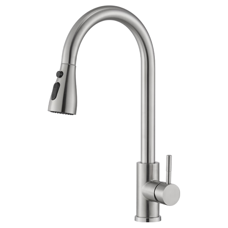 JD Jingzao Kitchen Faucet Pull-Out Sink Faucet 304 Stainless Steel 360° Rotation Hot and Cold Water 3 Functions