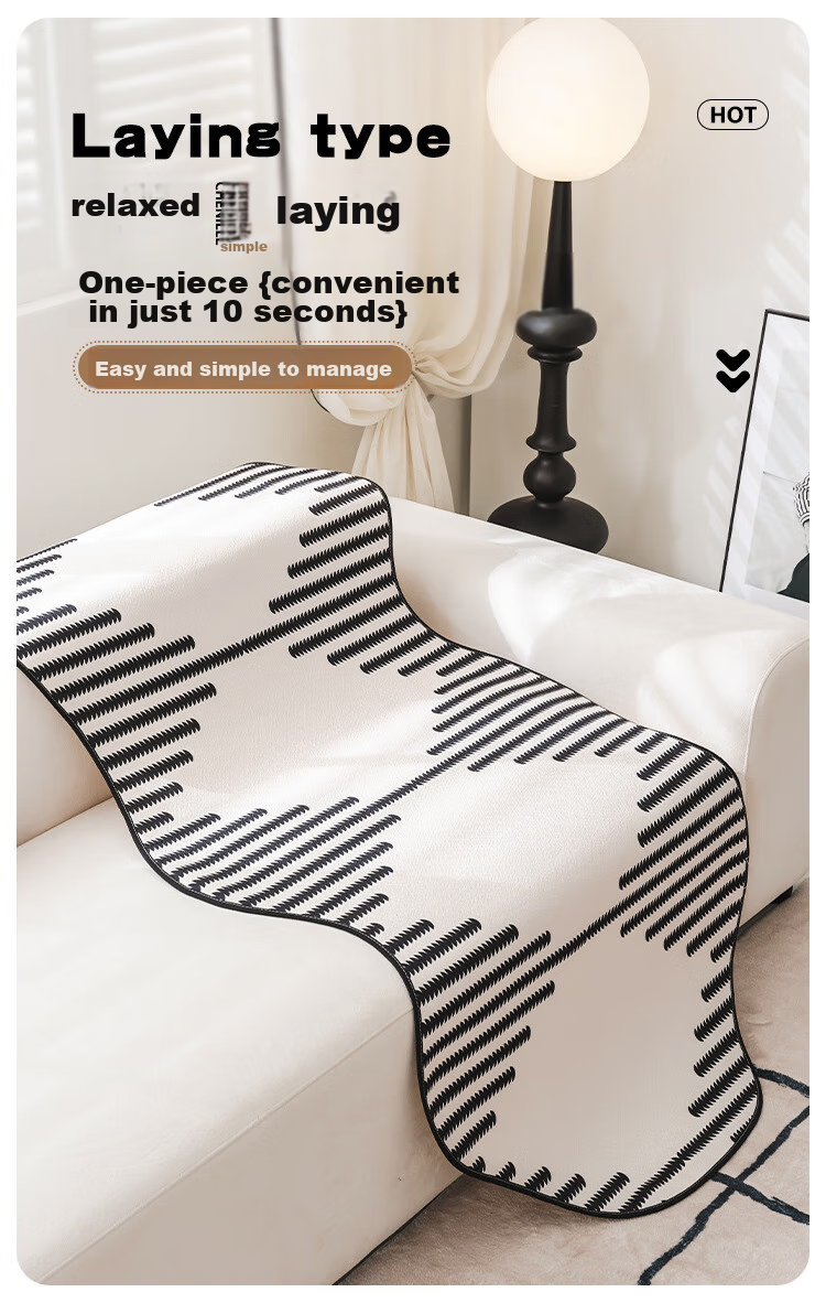 AVIVI Irregular Sofa Cushion, All-Season Chenille Sofa Cover, Sofa Throw, Sofa Slipcover, 90*90, Shiyi 7