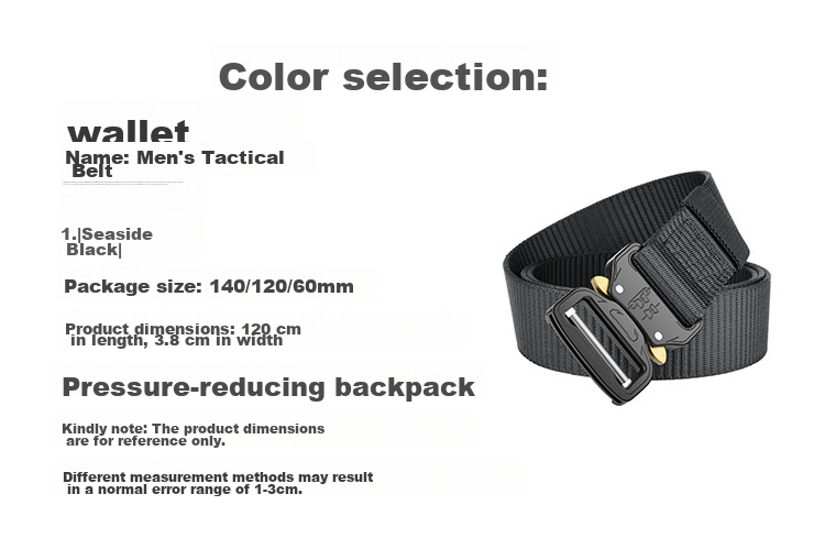 JEVI Men's Leather Belt, Outdoor Canvas Tactical Multi-Functional Training Waistband, Military Enthusiast Tactical Equipment, Nylon Trouser Belt 1