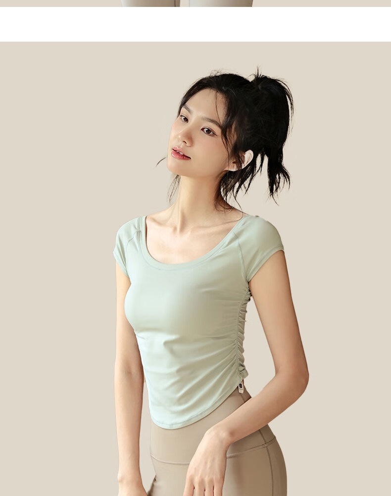 XUEXIMAN Yoga Wear for Women, Summer Lightweight Short-Sleeve Top, Professional Pilates And Running Fitness Sports T-Shirt 11