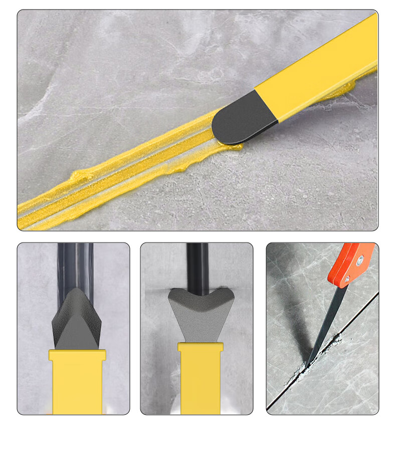 Fengshang Tile Grout Cleaning and Sealing Tool Set 4pcs Tungsten Steel Grout Pressing and Scraping Knife for Tile and Floor Grout Corner Sealing 4