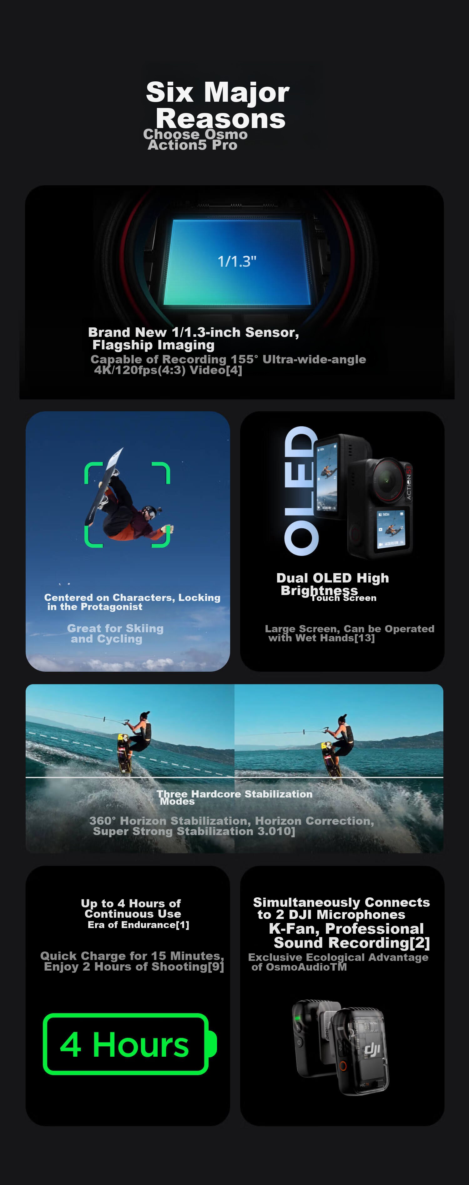 DJI Osmo Action 5 Pro, Ultra-Flagship Image Quality Action Camera, Outdoor Motorcycle Riding Diving Vlog Camera, Portable Travel Photography Camera 2
