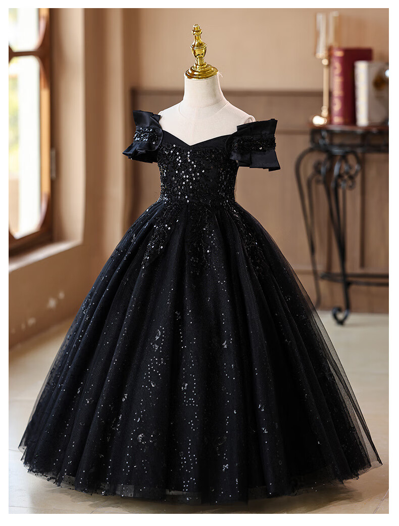 LUOBOBEIBEI Princess Dress Girls Puffy Tulle Dress Children's Formal Wedding Dress Little Girl Piano Performance Dress Red 120 5